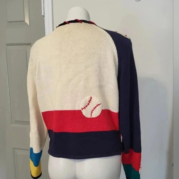 Vintage Lisa Nichols Embroidered Stitching Baseball Sport Theme Cardigan(L) - Picture 5 of 10